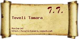Teveli Tamara névjegykártya